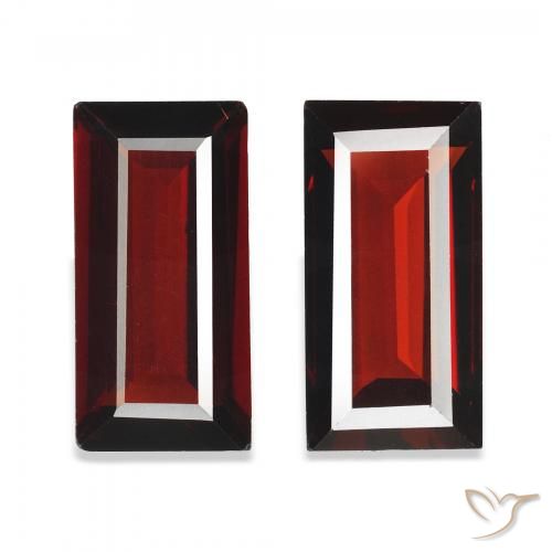 3.44ctw Naturel Rouge foncé Grenat Almandin, Baquette, VVS-VS