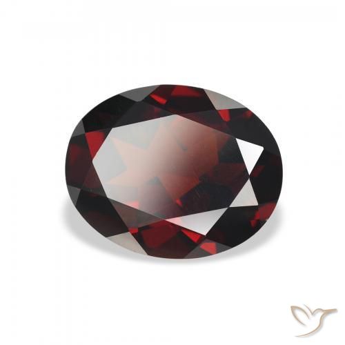 Grenat Almandin Rouge foncé naturelle ovale, 2.83 ct, VVS-VS