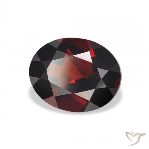 Grenat Almandin Rouge foncé naturelle ovale, 2.87 ct, VVS-VS
