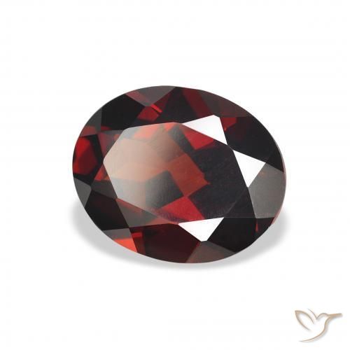 Grenat Almandin Rouge foncé naturelle ovale, 3.17 ct, VVS-VS