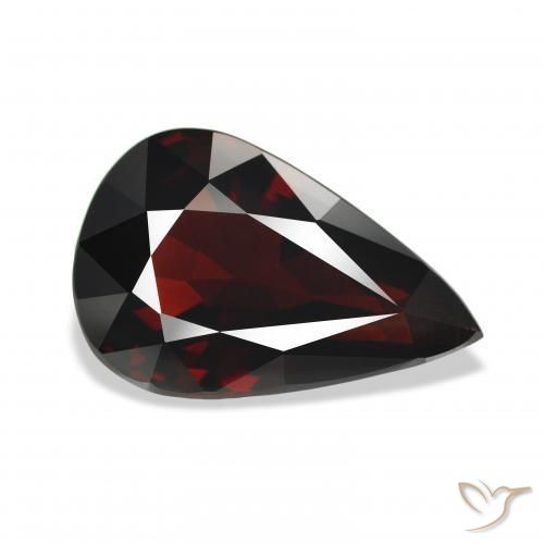 Grenat Almandin Rouge noirâtre naturelle En forme de poire, 9.66 ct, VVS-VS