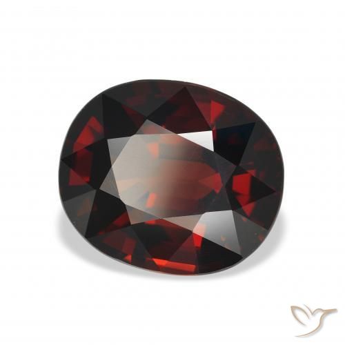 Grenat Almandin Rouge noirâtre naturelle ovale, 5.15 ct, VVS