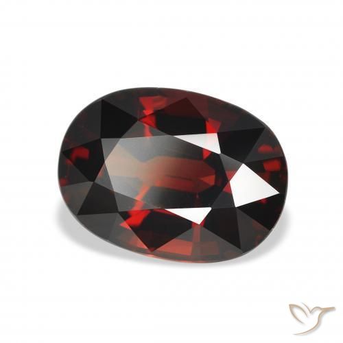 Grenat Almandin Rouge noirâtre naturelle ovale, 4.54 ct, VVS