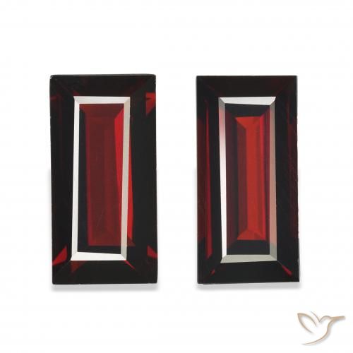 3.78ctw Naturel Rouge foncé Grenat Almandin, Baquette, VVS-VS