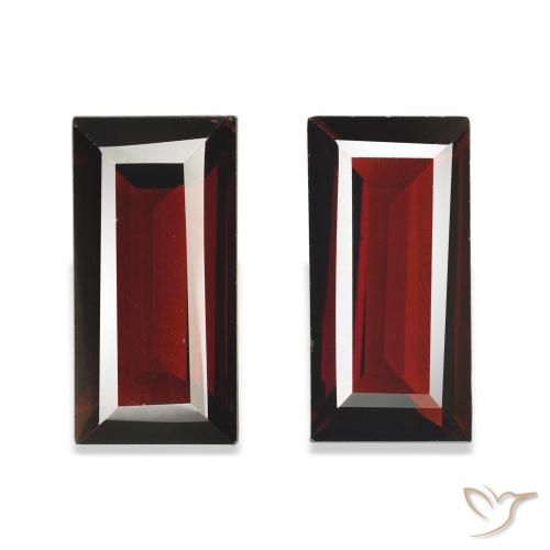 3.49ctw Naturel Rouge foncé Grenat almandin, Baquette, VVS-VS