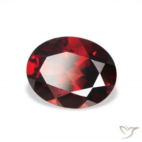 Grenat almandin Rouge sang profond naturelle ovale, 2.29 ct, VVS-VS