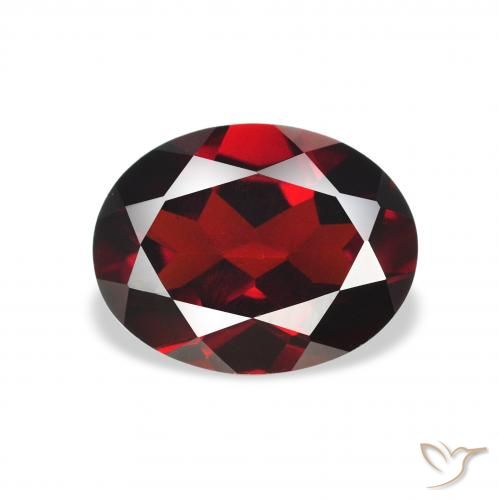 Grenat almandin Rouge foncé naturelle ovale, 2.03 ct, VVS-VS