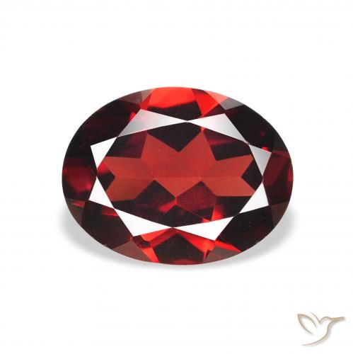 2.00ct Naturel Rouge foncé Grenat Almandin, ovale, VVS-VS