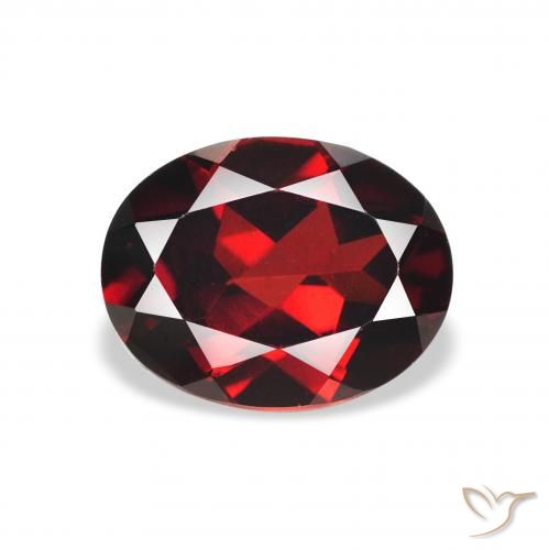 Grenat Almandin Rouge sang profond naturelle ovale, 2.37 ct, VVS-VS