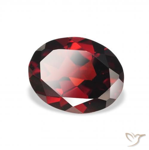 Grenat almandin Rouge foncé naturelle ovale, 2.16 ct, VS