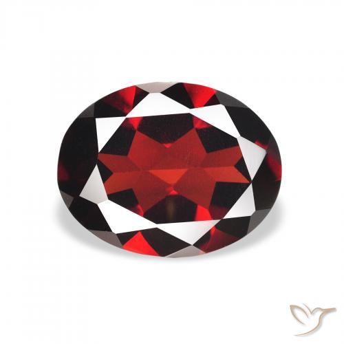 Grenat almandin Rouge foncé naturelle ovale, 1.90 ct, VVS-VS