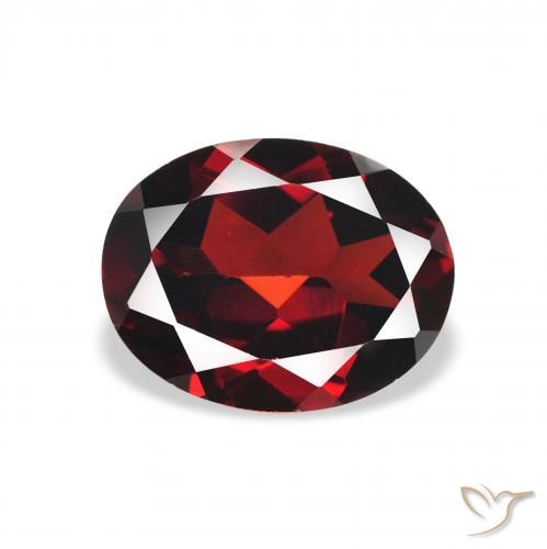 Grenat almandin Rouge foncé naturelle ovale, 2.15 ct, VVS-VS
