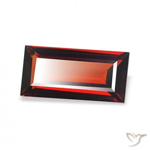 Grenat Almandin Rouge groseille naturelle Baquette, 1.62 ct, VVS