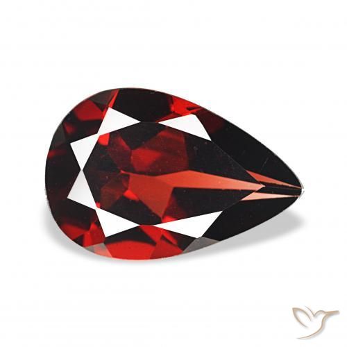 Grenat Almandin Rouge foncé naturelle En forme de poire, 3.13 ct, VVS-VS