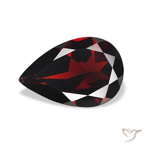 3.20ct Rouge foncé Grenat Almandin, En forme de poire, VVS-VS