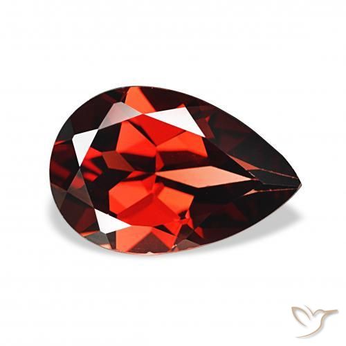Grenat Almandin Rouge foncé naturelle En forme de poire, 3.43 ct, VS