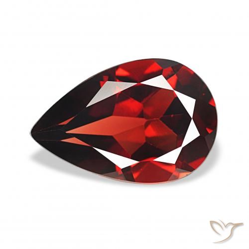 3.38ct Rouge foncé Grenat Almandin, En forme de poire, VVS