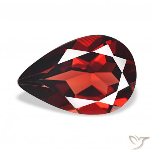 Grenat Almandin Rouge foncé naturelle En forme de poire, 3.23 ct, VVS