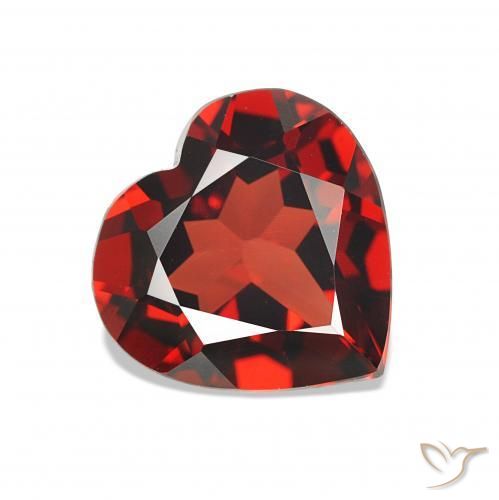 Grenat Almandin Rouge groseille naturelle Cœur, 1.33 ct, VVS