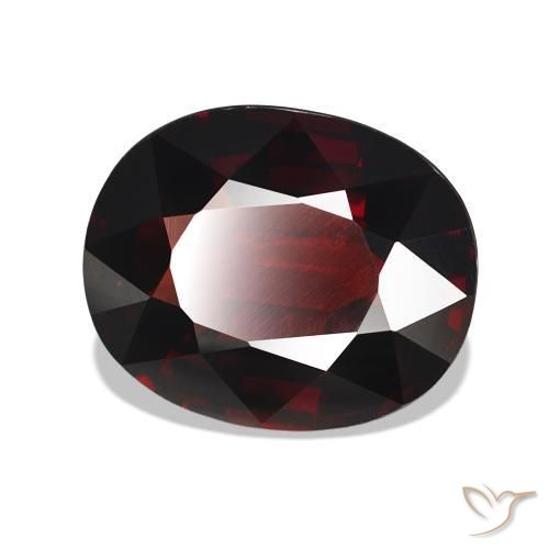 Grenat Almandin Rouge noirâtre naturelle Coupe ovale, 5.55 ct, VVS-VS