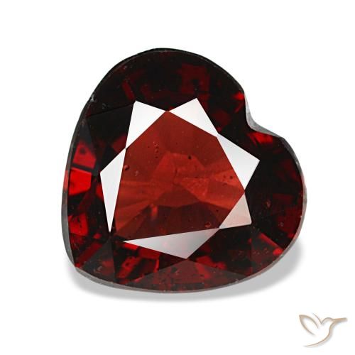 Grenat almandin rouge de 1,88 ct, cœur, VS