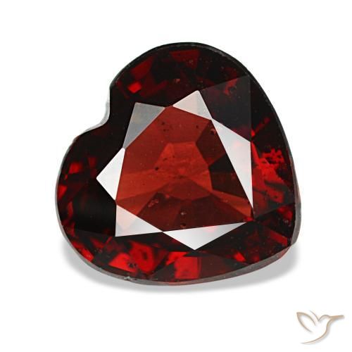 Grenat almandin rouge naturelle forme de coeur, 1,88 ct, VS
