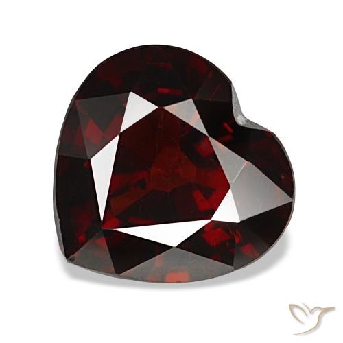 Grenat almandin rouge naturelle forme de coeur, 3,71 ct, VS