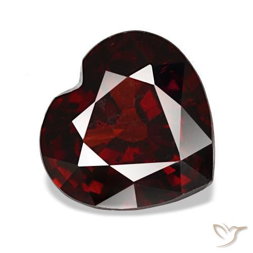 Grenat almandin rouge naturelle forme de coeur, 3,71 ct, VS