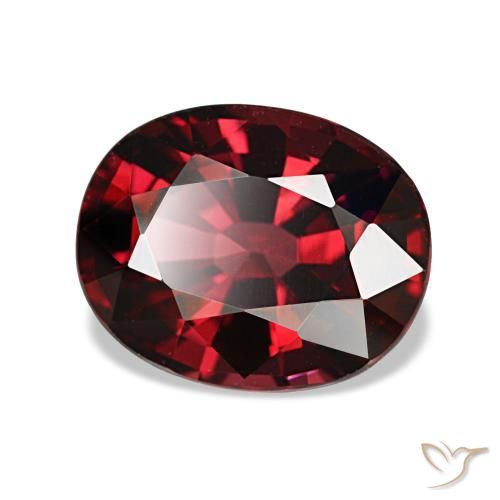Grenat almandin rouge naturelle coupe ovale, 3,08 ct, VVS-VS