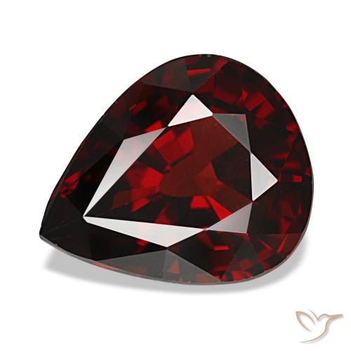 Grenat almandin rouge naturelle en forme de poire, 4,33 ct, VVS-VS