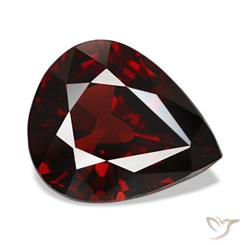 Grenat almandin rouge naturelle en forme de poire, 4,33 ct, VVS-VS