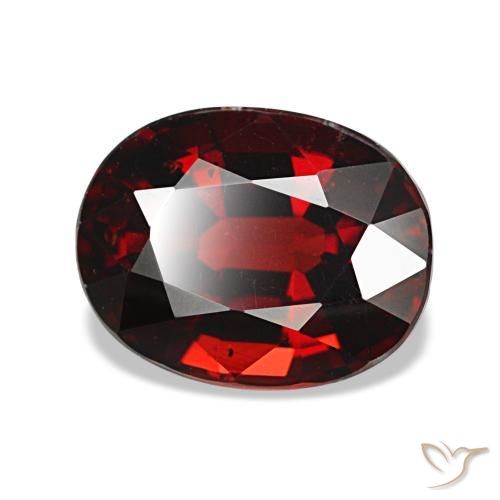 Grenat almandin rouge naturelle coupe ovale, 2,94 ct, VS