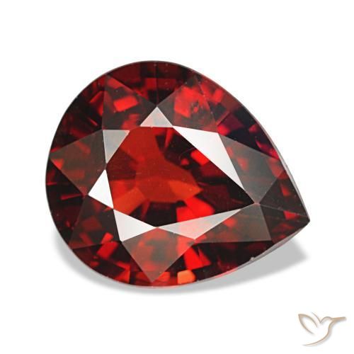 Grenat almandin rouge naturelle en forme de poire, 2,59 ct, VS