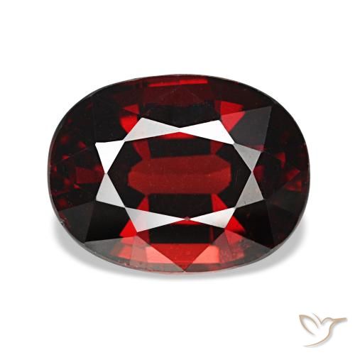 Grenat almandin rouge de 3,47 ct, ovale, VVS-VS