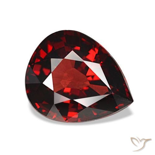 Grenat almandin rouge naturelle en forme de poire, 2,67 ct, VVS-VS