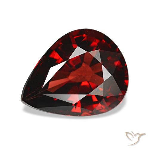 Grenat almandin rouge naturelle en forme de poire, 2,43 ct, VVS-VS