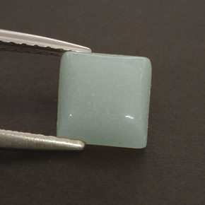 Amazonite vert naturelle carré, 1,37 ct, opaque