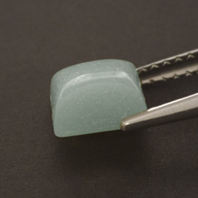Amazonite vert naturelle carré, 1,37 ct, opaque