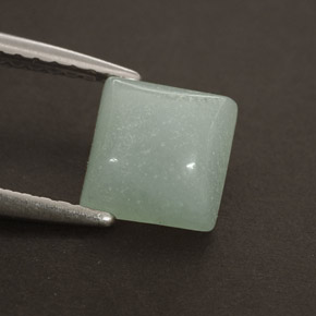 Amazonite vert naturelle carré, 1,37 ct, opaque