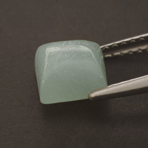 Amazonite vert naturelle carré, 1,37 ct, opaque