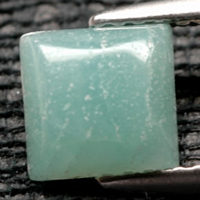 Amazonite vert naturelle carré, 1,13 ct, opaque