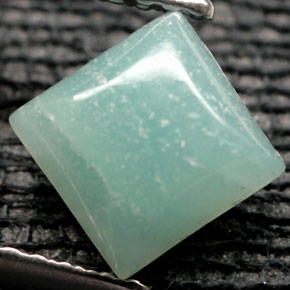 Amazonite vert naturelle carré, 1,13 ct, opaque