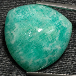 Amazonite vert naturelle trillion, 16,81 ct, opaque