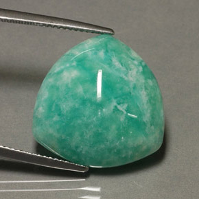 Amazonite vert naturelle trillion, 14,87 ct, opaque