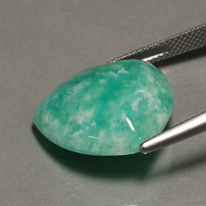 Amazonite vert naturelle trillion, 14,87 ct, opaque