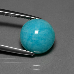 Amazonite vert bleu naturelle coupe roude, 7,46 ct, opaque