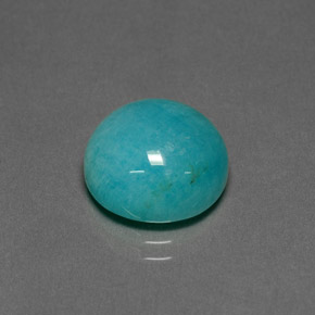 Amazonite Vert bleu naturelle Coupe roude, 6.35 ct, Opaque