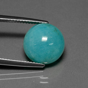 Amazonite Vert bleu naturelle Coupe roude, 6.35 ct, Opaque