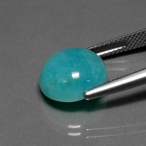 Amazonite Vert bleu naturelle Coupe roude, 6.35 ct, Opaque