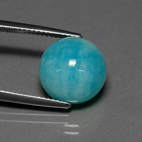 Amazonite vert bleu naturelle coupe roude, 6,39 ct, opaque